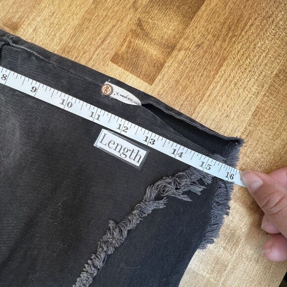 One x One Teaspoon Vanguard Raw Hem Distressed Denim Skirt In Raven Women's 30 - Picture 11 of 11